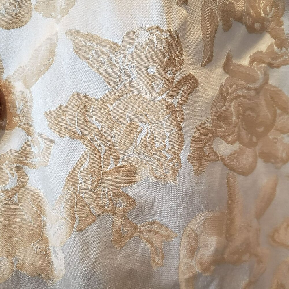 House of AAMA $550 Mens Easter Cherub Pants Tan Creme Jacquard Maximalism Loud - Picture 11 of 15